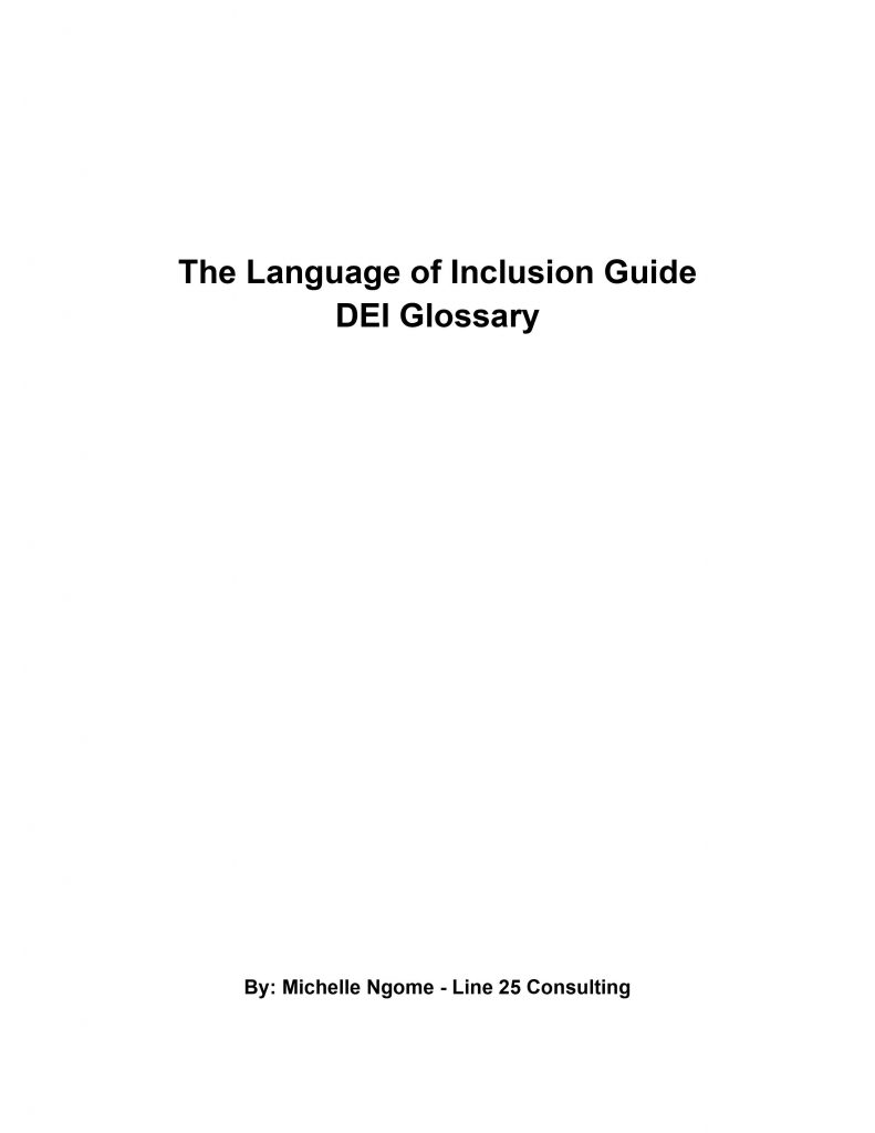 The Language of Inclusion Guide DEI Glossary BW Cover